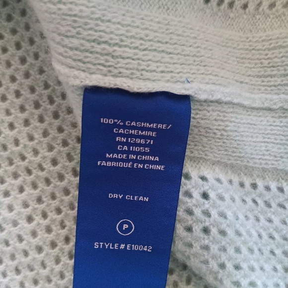 No Name 100% Cashmere Short Sleeve Sweater Lightweight Soft Knit Mint Green L - Picture 5 of 5